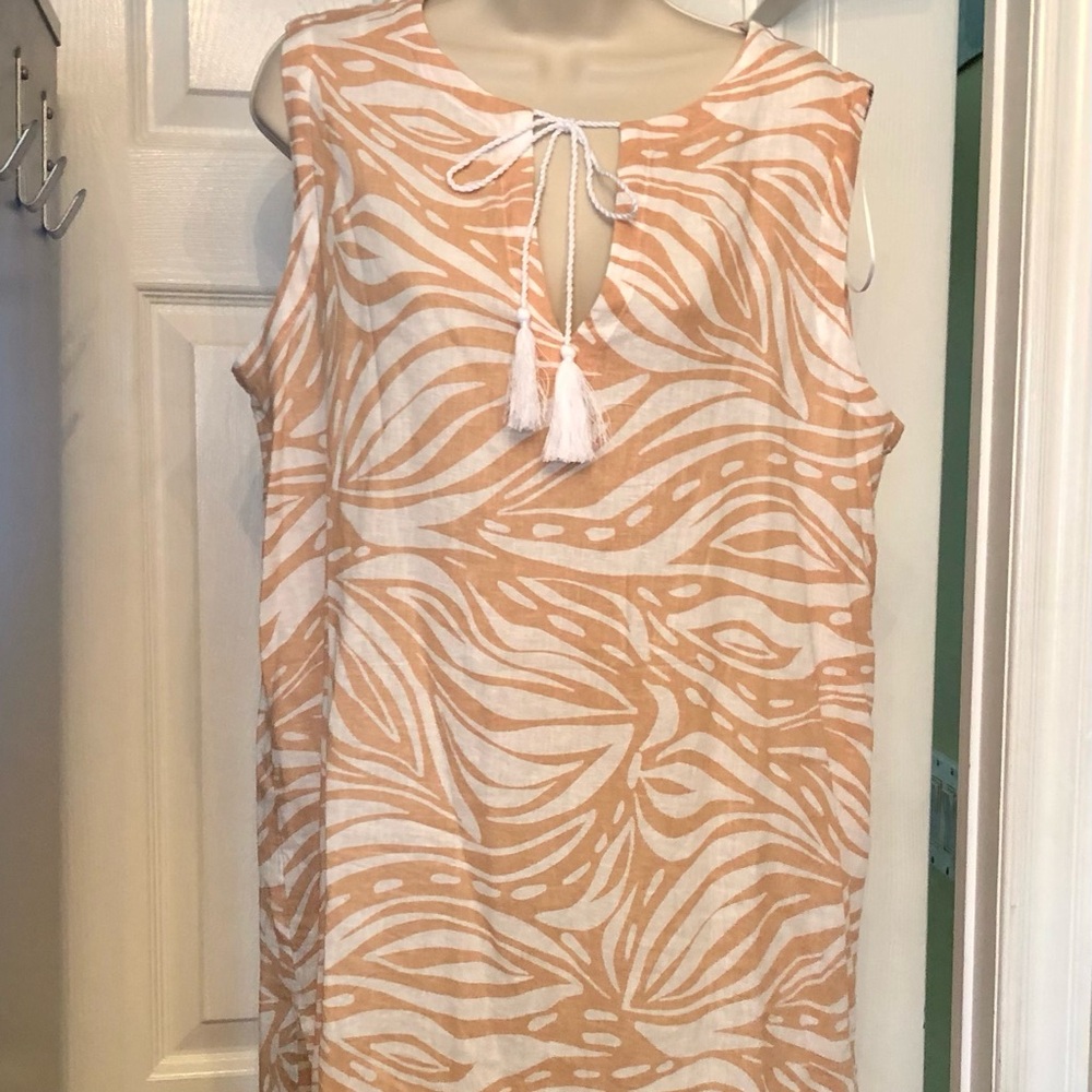 Rachel Zoe Women's Tan and Cream Swim Cover-Up. Size Large. NWOT